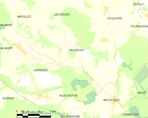 Poziția localității Vaudeurs