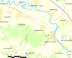 Poziția localității Villemanoche