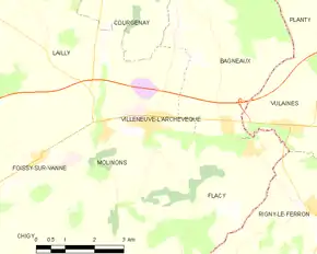 Poziția localității Villeneuve-l'Archevêque