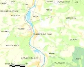 Poziția localității Villeneuve-sur-Yonne