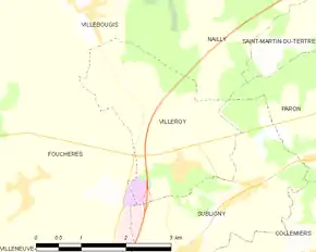 Poziția localității Villeroy