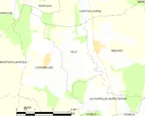 Poziția localității Villy