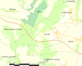 Poziția localității Volgré