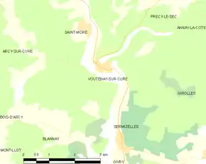 Poziția localității Voutenay-sur-Cure