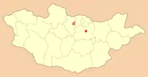 Poziția localității Orchon-Aimag