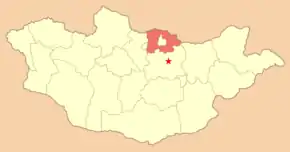 Poziția localității Selenge-Aimag
