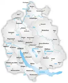 Poziția localității Zürich