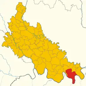 Poziția localității Caselle Landi