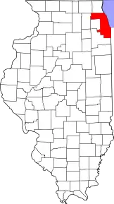 Poziția localității Comitatul Cook