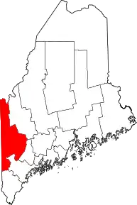 Poziția localității Comitatul Oxford, Maine