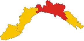 Poziția provinciei în Liguria