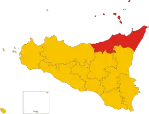 Poziția provinciei în Sicilia