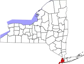 Locația orașului New York în statul New York