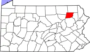 Poziția localității Comitatul Wyoming, Pennsylvania