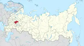 Poziția localității Regiunea Nijni Novgorod