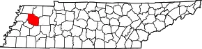 Poziția localității Comitatul Gibson