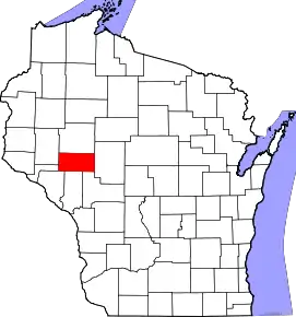 Localizare Comitatului Eau Claire în statul Wisconsin