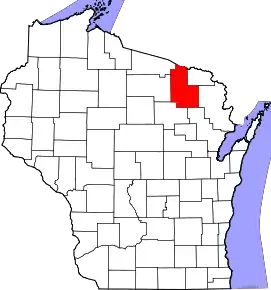 Localizare Comitatului Forest în statul Wisconsin