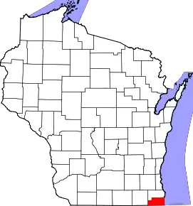 Localizare Comitatului Kenosha în statul Wisconsin