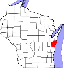 Localizare Comitatului Manitowoc în statul Wisconsin