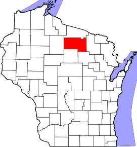 Localizare Comitatului Oneida în statul Wisconsin