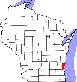 Localizare Comitatului Ozaukee în statul Wisconsin