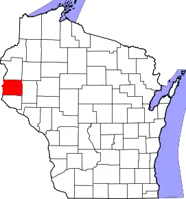 Localizarea comitatului Saint Croix în statul Wisconsin