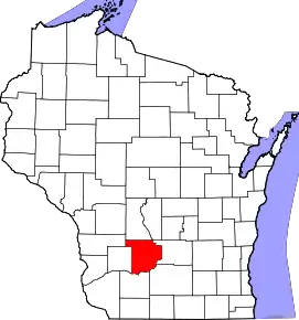 Localizare Comitatului Sauk în statul Wisconsin