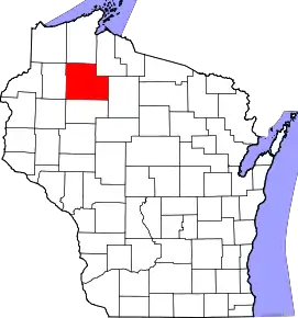 Localizare Comitatului Sawyer în statul Wisconsin