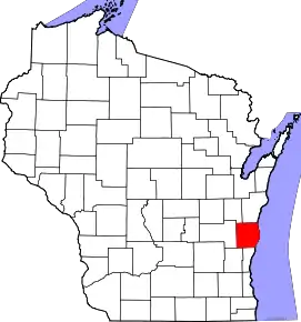 Localizare Comitatului Sheboygan în statul Wisconsin