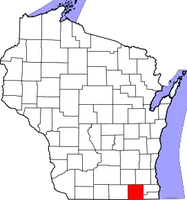 Localizare Comitatului Walworth în statul Wisconsin