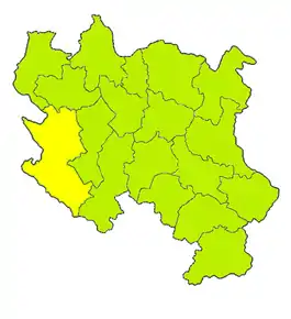 Harta guvernoratului Zlatibor  în cadrul Serbiei