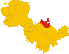Poziția comunei în cadrul provinciei