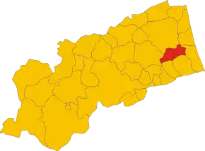 Poziția comunei în cadrul provinciei