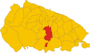 Poziția comunei în cadrul provinciei