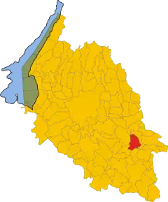 Poziția comunei în cadrul provinciei