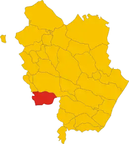 Poziția comunei în cadrul provinciei