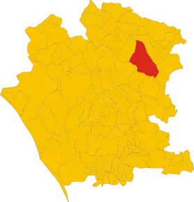 Poziția comunei în cadrul provinciei