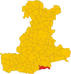 Poziția comunei în cadrul provinciei