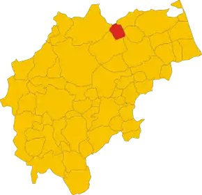 Poziția comunei în cadrul provinciei