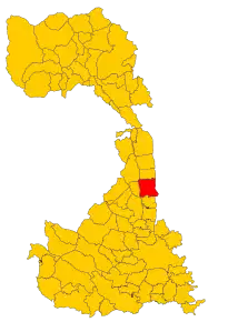 Poziția localității Arborio