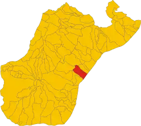 Poziția comunei în cadrul provinciei