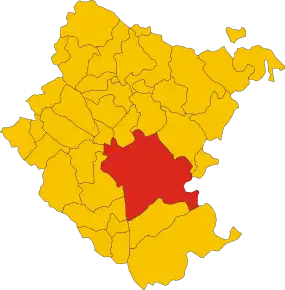 Poziția localității Comune di Arezzo