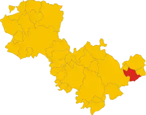 Poziția comunei în cadrul provinciei