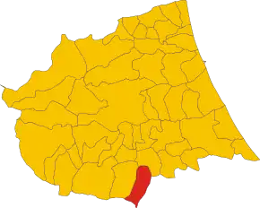 Poziția localității Arsita