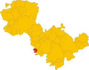 Poziția comunei în cadrul provinciei