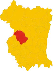 Poziția comunei în cadrul provinciei