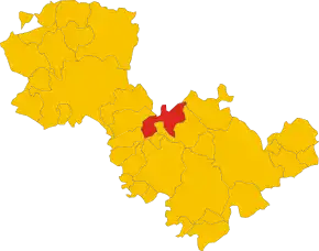 Poziția comunei în cadrul provinciei