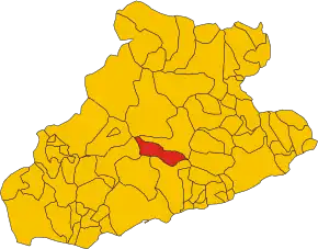 Poziția comunei în cadrul provinciei