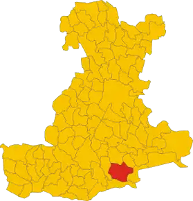 Poziția comunei în cadrul provinciei